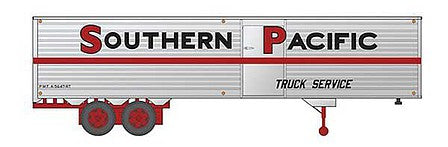 Rapido Trains 403053 HO Scale Fruehauf 40' Fluted-Side Volume Van Trailer, Side Door - Assembled -- Southern Pacific 2 (silver, red, black)