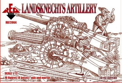 Red Box Figures 72064 1/72 Landsknechts Artillery XVI Century (16 w/Guns & Mortar)