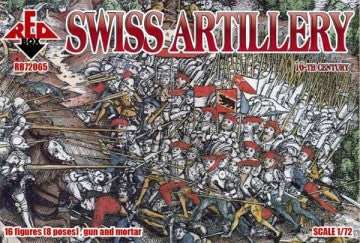 Red Box Figures 72065 1/72 Swiss Artillery XVI Century (16 w/Guns & Mortar)