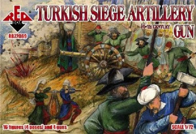 Red Box Figures 72069 1/72 Turkish Siege Artillery XVI Century (16 w/4 Guns)