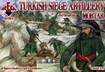 Red Box Figures 72070 1/72 Turkish Siege Artillery Mortar XVI-XVII Century (16 w/4 Mortars)