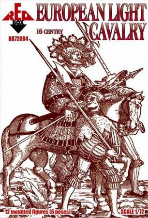 Red Box Figures 72084 1/72 European Light Cavalry XVI-XVII Century Set #1 (12 Mtd)
