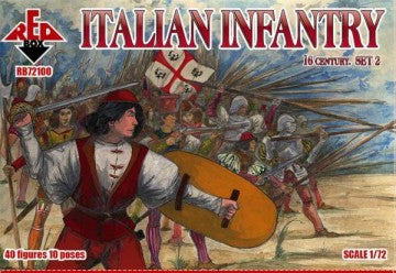 Red Box Figures 72100 1/72 Italian Infantry XVI Century Set #2 (40)