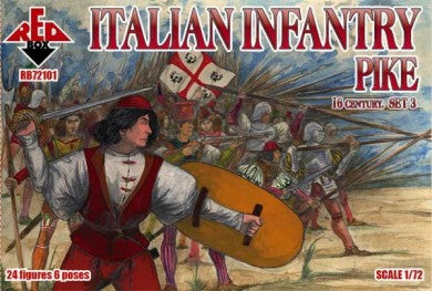 Red Box Figures 72101 1/72 Italian Infantry Pikemen XVI Century Set #3 (24)