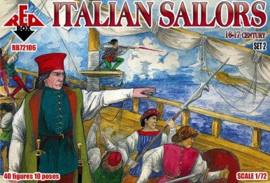 Red Box Figures 72106 1/72 Italian Sailors XVI-XVII Century Set #2 (40)
