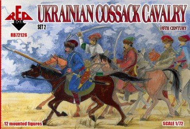 Red Box Figures 72126 1/72 Ukrainian Cossack Cavalry XVI Century Set #2 (12 Mtd)