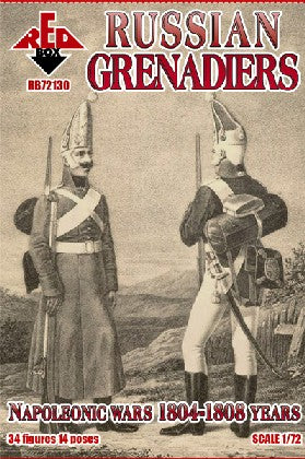 Red Box Figures 72130 1/72 Russian Grenadiers Napoleonic Wars 1804-1808 (34)