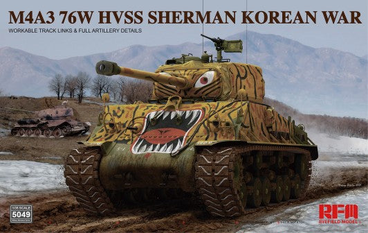 Rye Field Models 5049 1/35 US Sherman M4A3 76W HVSS Korean War Tank w/Workable Track Links