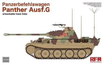 Rye Field Models 5089 1/35 Panzerbefehlswagon Panther Ausf G Tank w/Workable Track Links