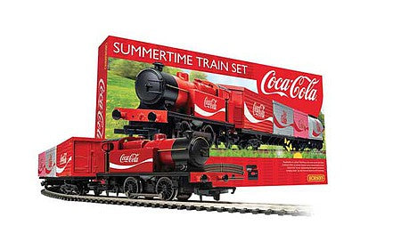 Rivarossi R1276 HO Scale Summer Coca-Cola(R) Train Set - Standard DC -- 0-4-0T, 2 Cars, 3 Containers, Track Circle, Power Pack