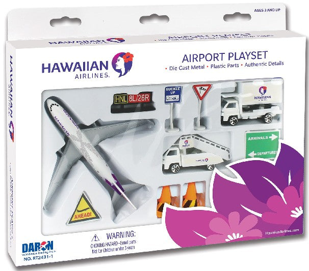 Realtoy 2431 Hawaiian Airlines Airport Die Cast Playset (10pc Set)