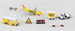 Realtoy 3871 Spirit Airlines A320 Airport Die Cast Playset (10pc Set)