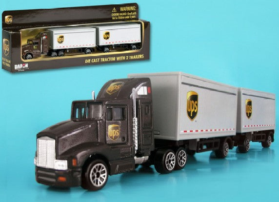 Realtoy 4345 1/87 UPS Tractor w/2 Trailers (Die Cast)