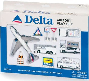 Realtoy 4991 Delta Airlines B767 Airport Die Cast Playset (12pc Set)