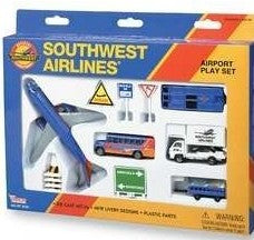 Realtoy 8181 Southwest Airlines B737 Airport Die Cast Playset (13pc Set)