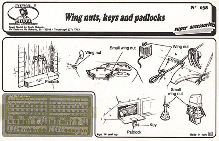 Royal Model 38 1/35 Wing Nuts, Keys, Padlocks (Photo-Etch)