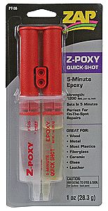Robart 36 All Scale Z-POXY Zap 5 Minute Epoxy Quick Shot Syringe -- 1oz 28.4mL