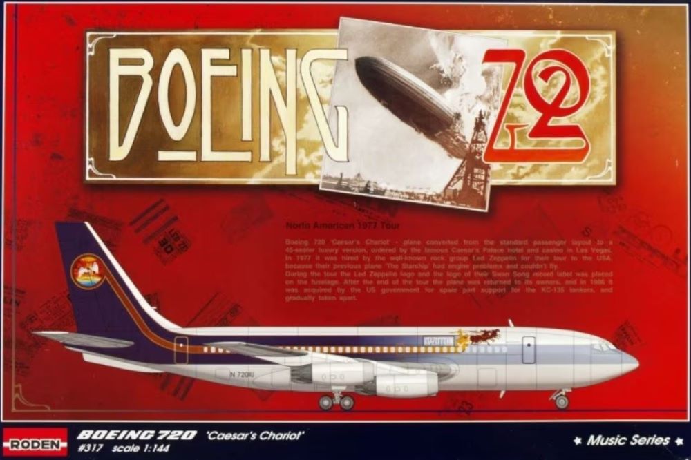 Roden 317 1/144 B720 Caesar's Chariot Led Zeppelin Tour Passenger Airliner