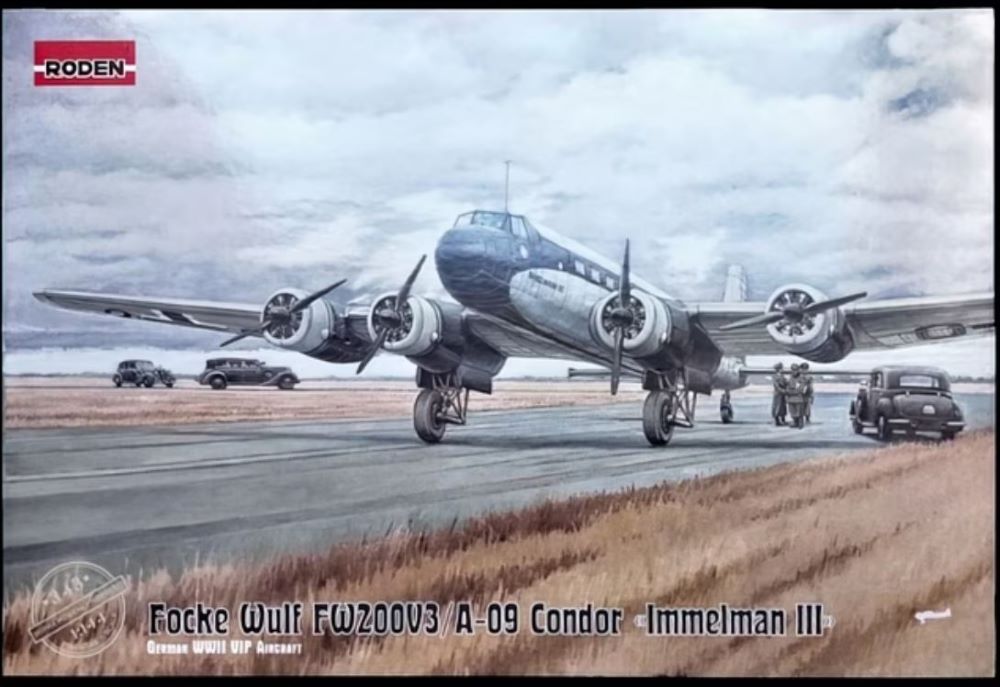Roden 343 1/144 Focke Wulf Fw200V3/A09 Condor Immelman III WWII German Aircraft