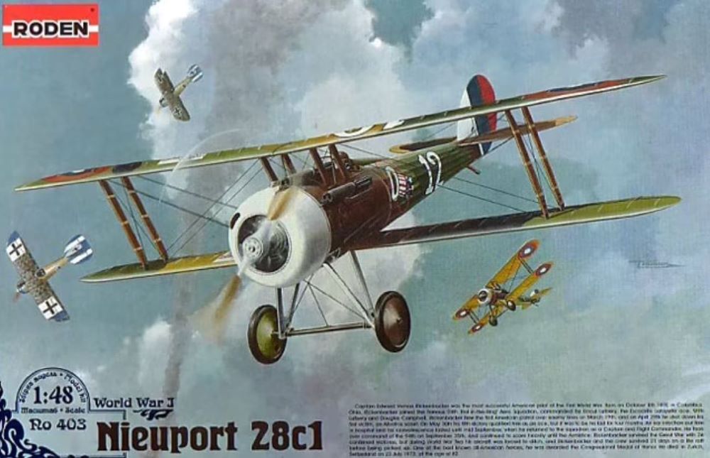 Roden 403 1/48 Nieuport 28c1 WWI French BiPlane Fighter