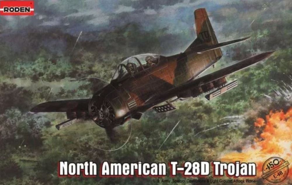 Roden 450 1/48 T28D Trojan USAF Trainer Aircraft