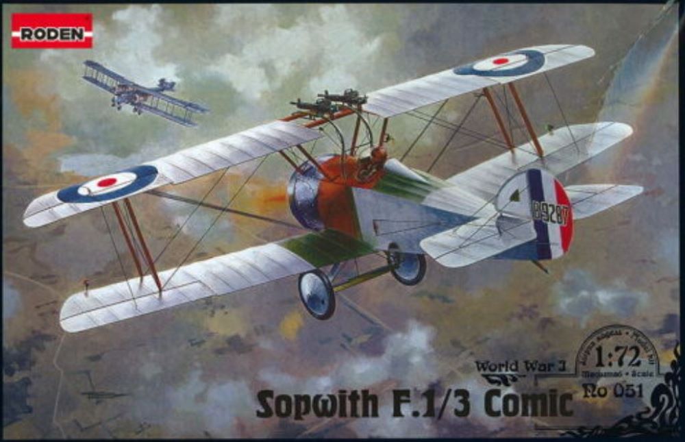 Roden 51 1/72 Sopwith F1/3 Comic Special Version WWII British BiPlane Fighter