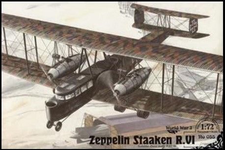 Roden 55 1/72 Zeppelin Staaken R VI (Schutte-Lanz Built R27/16) WWI German BiPlane Bomber
