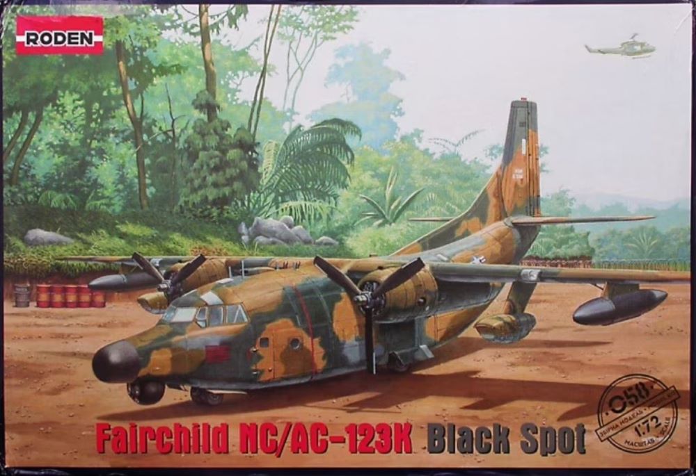 Roden 58 1/72 Fairchild NC/AC123K Black Spot Aircraft