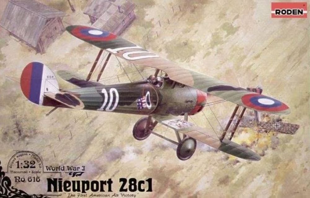 Roden 616 1/32 Nieuport 28c1 WWI French BiPlane Fighter