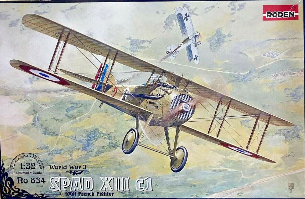 Roden 634 1/32 Spad XIIIc1 Early WWI French BiPlane Fighter