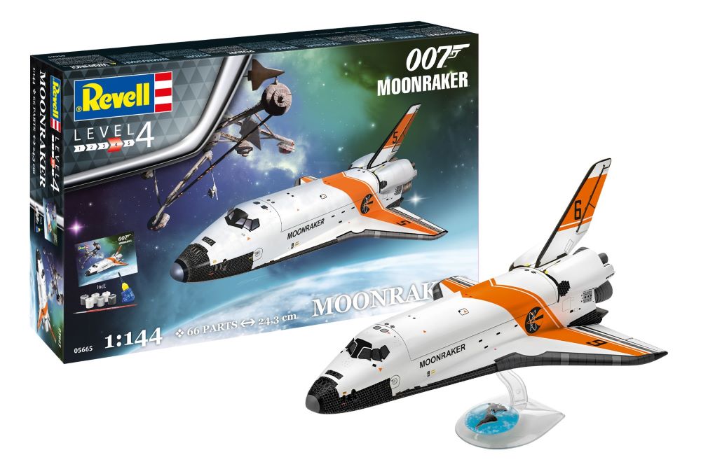 Revell 5665 1/144 James Bond Space Shuttle from Moonraker Movie w/paint & glue
