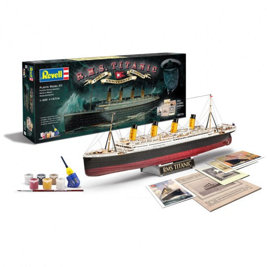 Revell 5715 1/400 RMS Titanic Ocean Liner 100th Anniversary (includes postcards) w/paint & glue