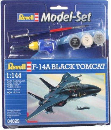 Revell 64029 1/144 F14A Black Tomcat Fighter w/paint & glue