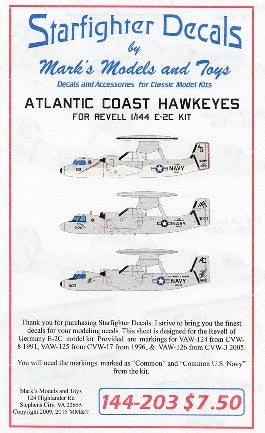 Starfighter Decals 144203 1/144 Atlantic Coast E2C Hawkeyes for RVL