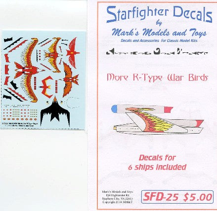 Starfighter Decals 25 Star Trek: R-Type Warbirds Markings for 6 Ships