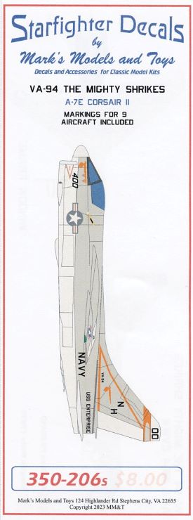 Starfighter Decals 350206 1/350 A7E Corsair II VA94 The Mighty Shrikes for TAM & TSM