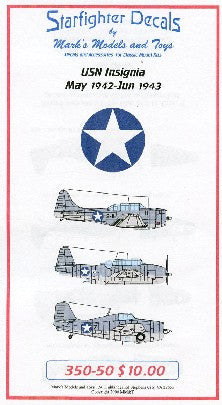 Starfighter Decals 35050 1/350 USN Insignia May 1942 to June 1943 for Merit