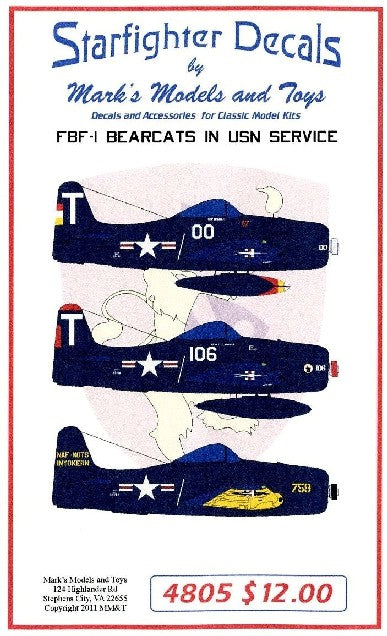 Starfighter Decals 4805 1/48 F8F1 Bearcats USN Service