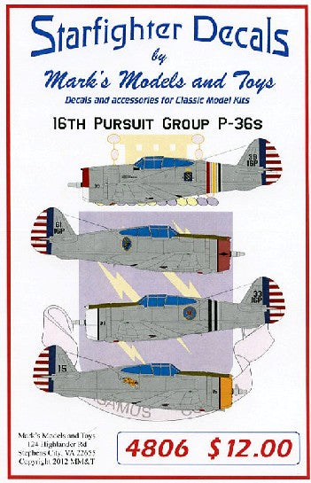 Starfighter Decals 4806 1/48 P36s 16th Pursuit Group (D)
