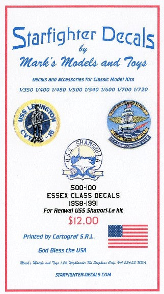 Starfighter Decals 500100 1/500 USS Shangri-La 1958-1991 Essex Class for RMX