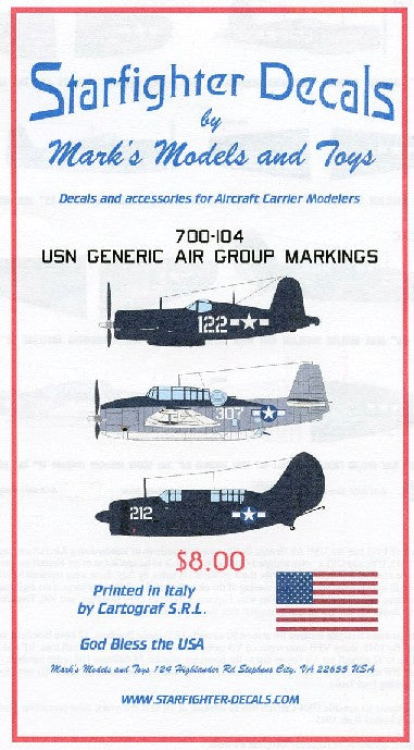Starfighter Decals 700104 1/700 USN Generic Air Group Markings 1944-45