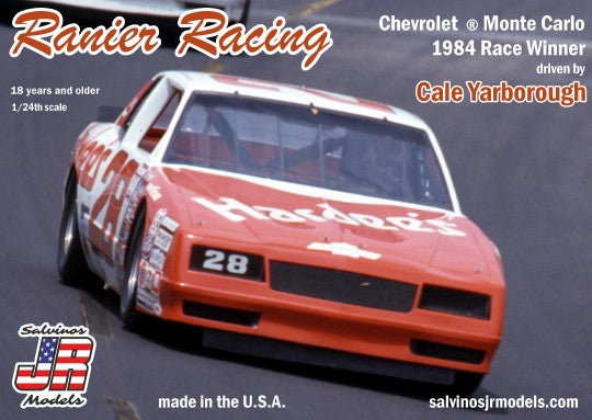 Salvinos Jr Models 1984 1/24 Ranier Racing Cale Yarborough #28 1984 Chevrolet Monte Carlo Daytona 500 Winner Race Car