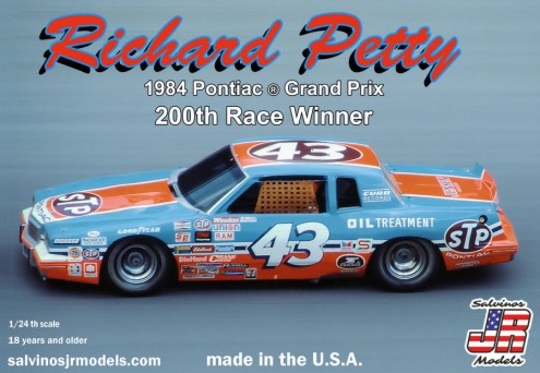 Salvinos Jr Models 19841 1/24 Richard Petty #43 1984 Pontiac Grand Prix 200th Winner Race Car