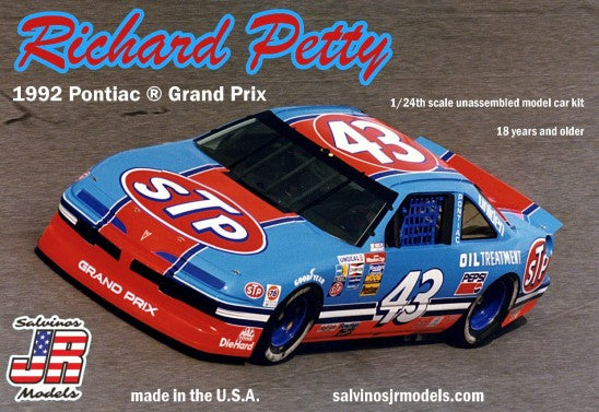 Salvinos Jr Models 1992 1/24 Richard Petty #43 1992 Pontiac Grand Prix Last Race Atlanta Race Car