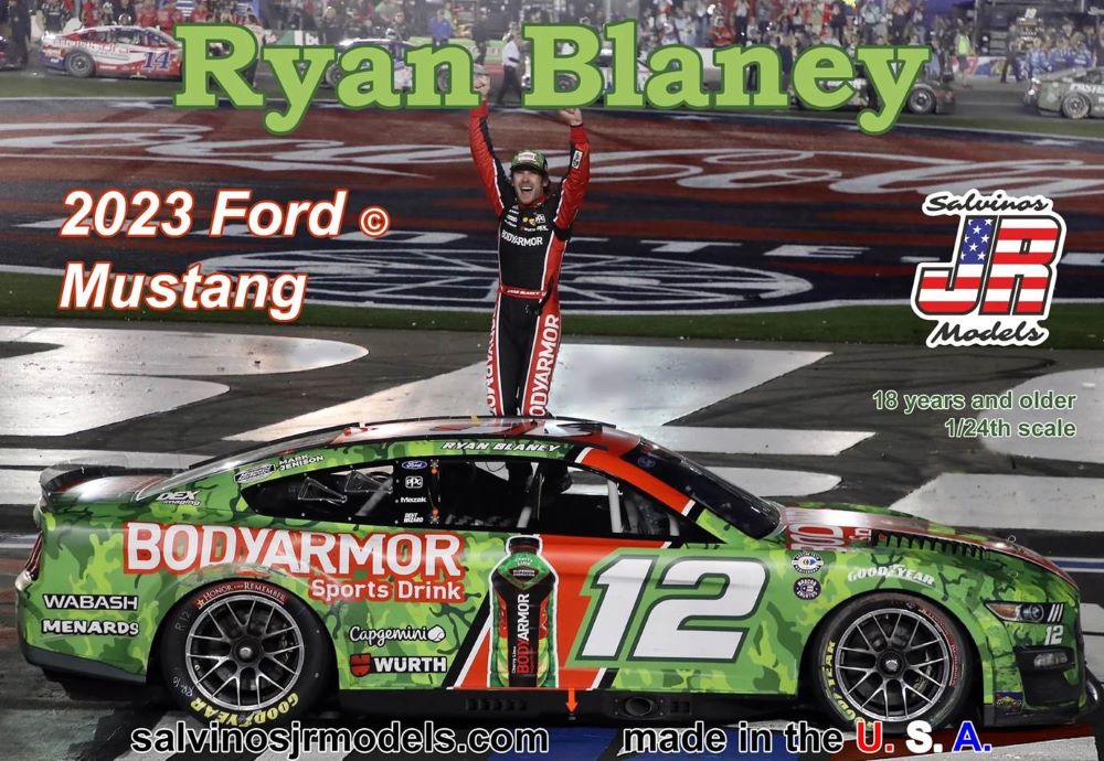 Salvinos Jr Models 2023RBC 1/24 Ryan Blaney 2023 NASCAR Ford Mustang Winner Race Car (Coca-Cola 600) (Ltd Prod)