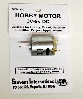 Stevens Motors 360 3 to 9v DC Small Electric Motor (Round Can) (for higher RPMs)