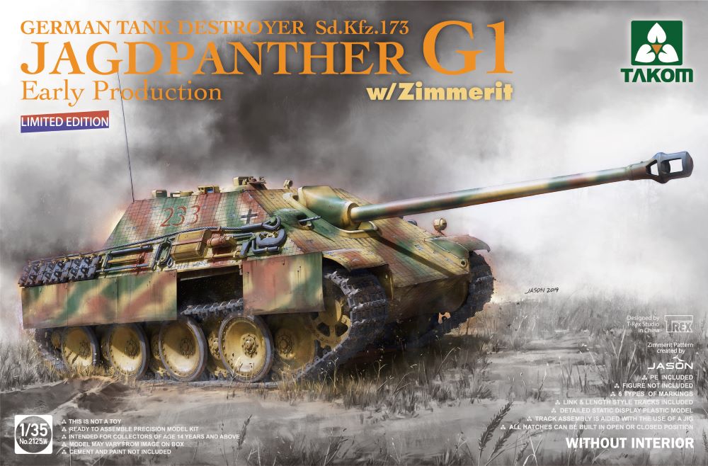 Takom 2125 1/35 Jagpanther G1 Early Production SdKfz 173 German Tank Destroyer w/Zimmerit (Ltd Edition)