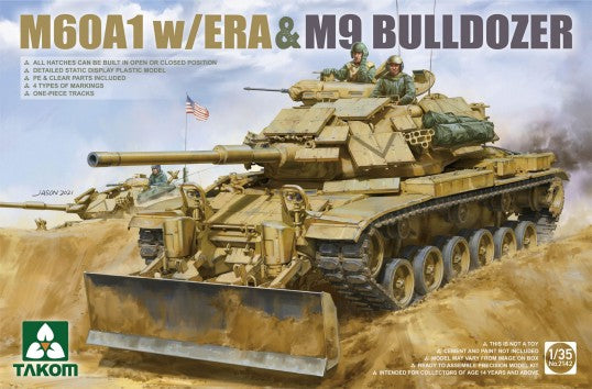 Takom 2142 1/35 M60A1 Tank w/ERA & M9 Bulldozer