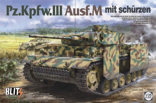 Takom 8002 1/35 PzKpfw III Ausf M Tank w/Side-Skirt Armor