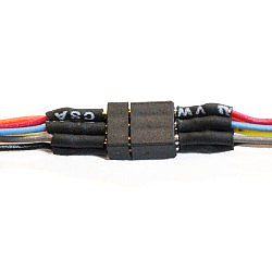 Train Control Systems (TCS) 1411 All Scale Mini Connector Set (1 Male, 1 Female) -- 6-Pin 2 x 3 Array Set .165 x .119 x .465" w/6" 15.2cm w/ Colored Wires